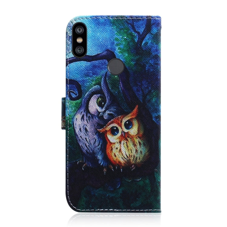 Oil Painting Owl Pattern Coloured Drawing Horizontal Flip Leather Case for Xiaomi Redmi Note 6 / Redmi Note 6 Pro, with Holder & Card Slots & Wallet