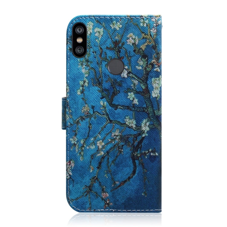 Apricot Flower Pattern Coloured Drawing Horizontal Flip Leather Case for Xiaomi Redmi Note 6 / Redmi Note 6 Pro, with Holder & Card Slots & Wallet