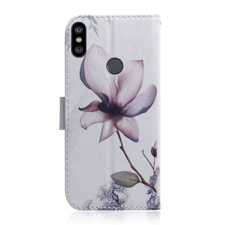 Magnolia Flower Pattern Coloured Drawing Horizontal Flip Leather Case for Xiaomi Redmi Note 6 / Redmi Note 6 Pro, with Holder & Card Slots & Wallet