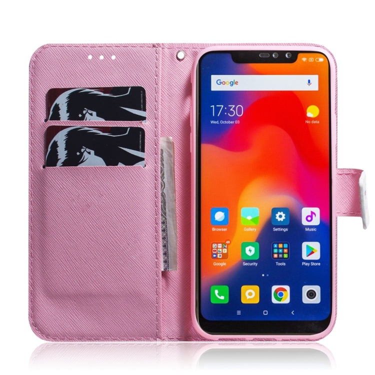 Magnolia Flower Pattern Coloured Drawing Horizontal Flip Leather Case for Xiaomi Redmi Note 6 / Redmi Note 6 Pro, with Holder & Card Slots & Wallet