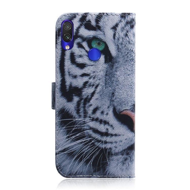 Tiger Pattern Coloured Drawing Horizontal Flip Leather Case for Xiaomi Redmi Note 7, with Holder & Card Slots & Wallet