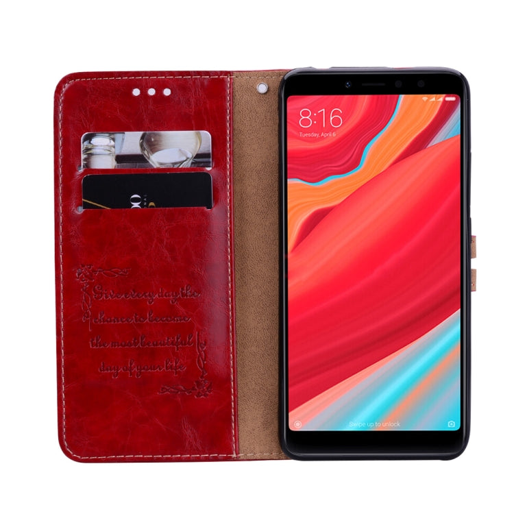 Business Style Oil Wax Texture Horizontal Flip Leather Case for Xiaomi Redmi S2, with Holder & Card Slots & Wallet
