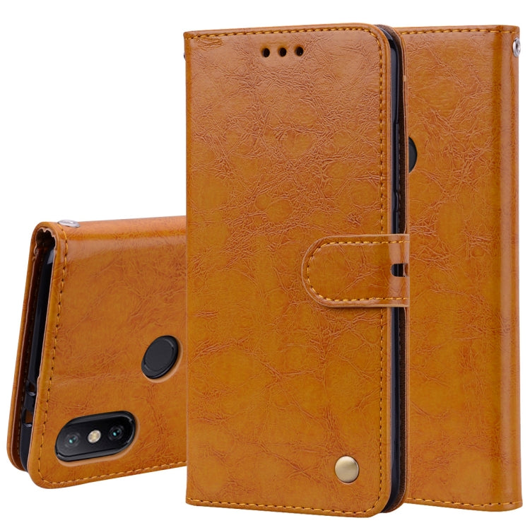 Business Style Oil Wax Texture Horizontal Flip Leather Case for Xiaomi Mi 6X / A2, with Holder & Card Slots & Wallet