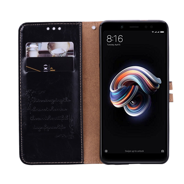 Business Style Oil Wax Texture Horizontal Flip Leather Case for Xiaomi Redmi Note 5 Pro, with Holder & Card Slots & Wallet, For Xiaomi Note 5 Pro