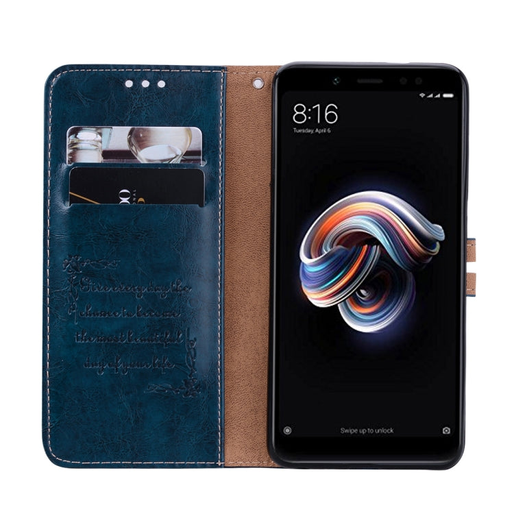Business Style Oil Wax Texture Horizontal Flip Leather Case for Xiaomi Redmi Note 5 Pro, with Holder & Card Slots & Wallet