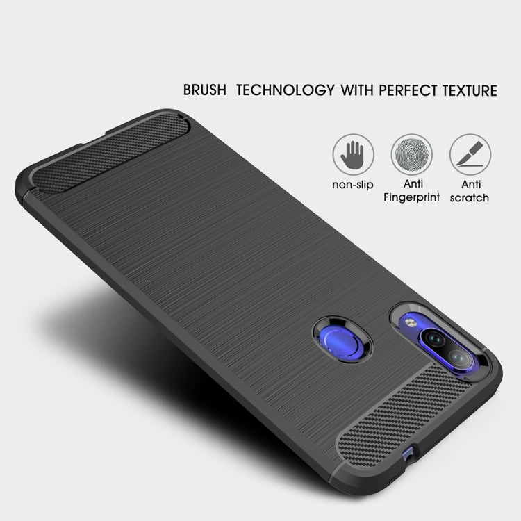 Brushed Texture Carbon Fiber TPU Case for Xiaomi Redmi Note 7 / Redmi Note 7 Pro, For Redmi Note 7