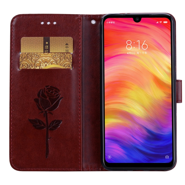 Rose Embossed Horizontal Flip PU Leather Case for Xiaomi Redmi Note 7, with Holder & Card Slots & Wallet, For Xiaomi Redmi Note 7