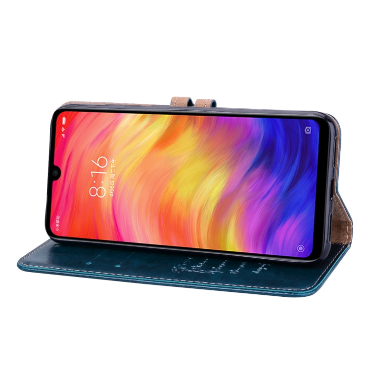 Étui à rabat horizontal en cuir style business, texture huile-cire, avec support, emplacements pour cartes et portefeuille, pour Xiaomi Redmi Note7 et XiaoMi RedMi Note7