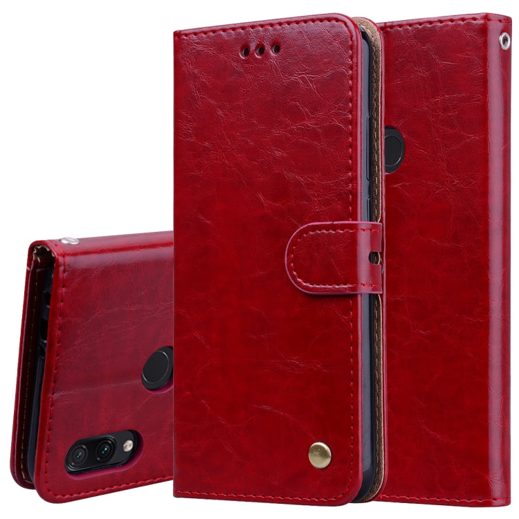 Business Style Oil Wax Texture Horizontal Flip Leather Case for Xiaomi Redmi Note7, with Holder & Card Slots & Wallet