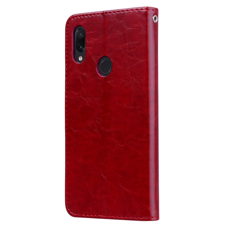 Business Style Oil Wax Texture Horizontal Flip Leather Case for Xiaomi Redmi Note7, with Holder & Card Slots & Wallet, For Xiaomi Redmi Note7