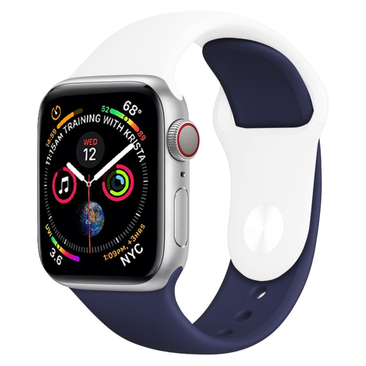 Bracelet de montre en silicone bicolore pour Apple Watch Series 3, 2 et 1 42 mm (bleu clair + rose clair)