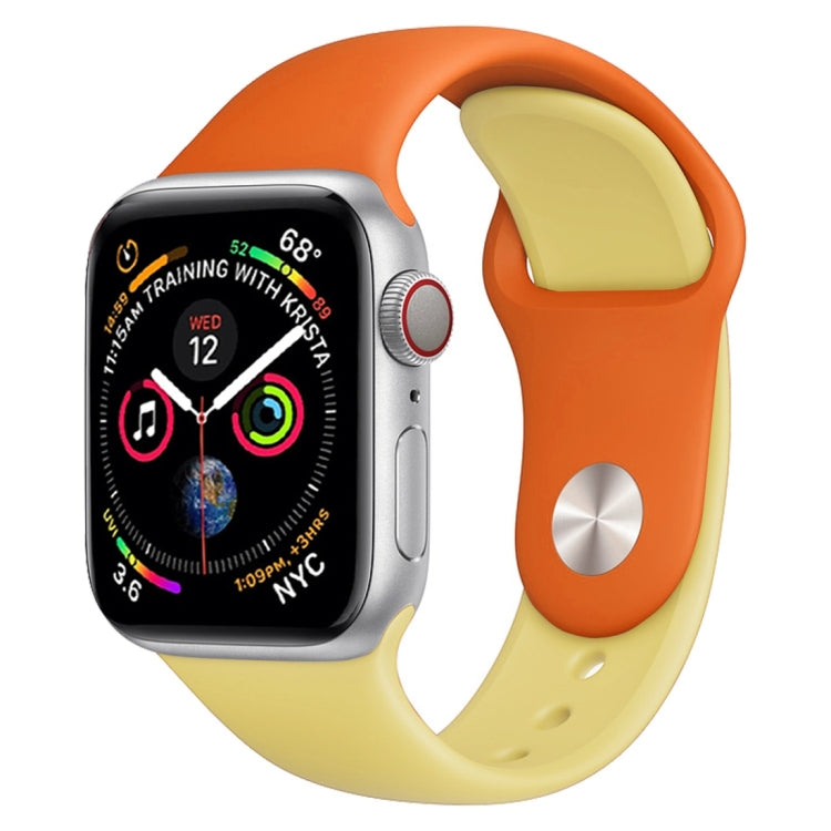 Bracelet de montre en silicone bicolore pour Apple Watch Series 3, 2 et 1 38 mm (blanc + rouge)