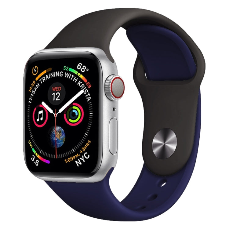 Bracelet de montre en silicone bicolore pour Apple Watch Series 3, 2 et 1 38 mm (blanc + rouge)