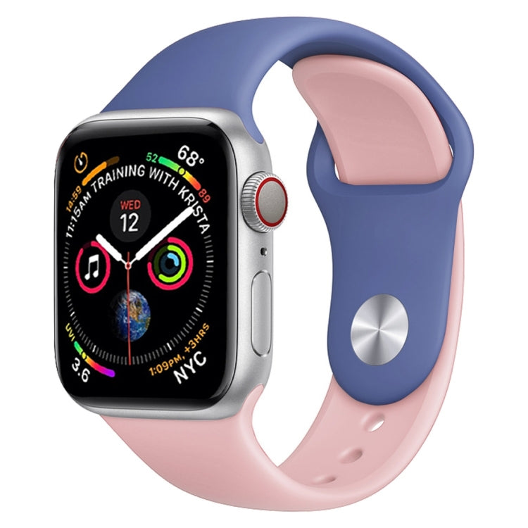 Bracelet de montre en silicone bicolore pour Apple Watch Series 3, 2 et 1 38 mm (blanc + rouge)