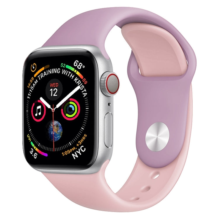 Bracelet de montre en silicone bicolore pour Apple Watch Series 3, 2 et 1 38 mm (blanc + rouge)