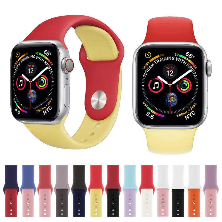 Bracelet de montre en silicone bicolore pour Apple Watch Series 3, 2 et 1 38 mm (blanc + rouge)