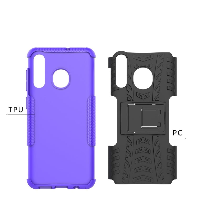 Coque antichoc en TPU et PC texturée pour Galaxy A50 / A20 / A30, avec support, pour Galaxy A50
