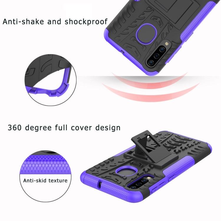 Coque antichoc en TPU et PC texturée pour Galaxy A50 / A20 / A30, avec support, pour Galaxy A50
