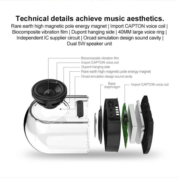 Véritable enceinte Bluetooth 3D magnétique sans fil avec son surround HiFi et son surround transparent