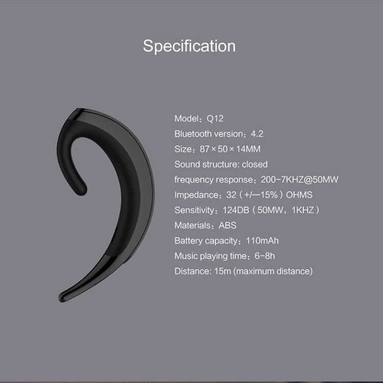 Ear-hanging Business Style Wireless Bluetooth Earphone Headset