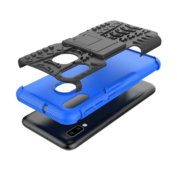 Tire Texture TPU+PC Shockproof Case for Galaxy A20e / A10e, with Holder, For Galaxy A20e