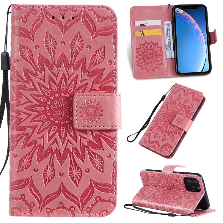 For iPhone 11 Pro Pressed Printing Sunflower Pattern Horizontal Flip PU Leather Case , with Holder & Card Slots & Wallet & Lanyard, For iPhone 11 Pro