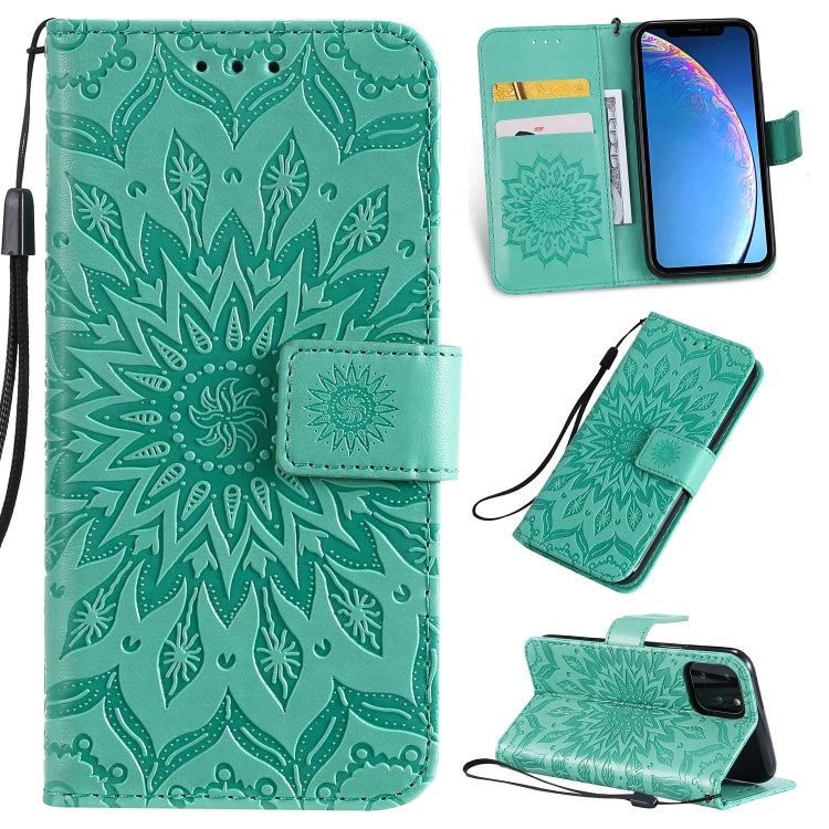 For iPhone 11 Pro Pressed Printing Sunflower Pattern Horizontal Flip PU Leather Case , with Holder & Card Slots & Wallet & Lanyard, For iPhone 11 Pro