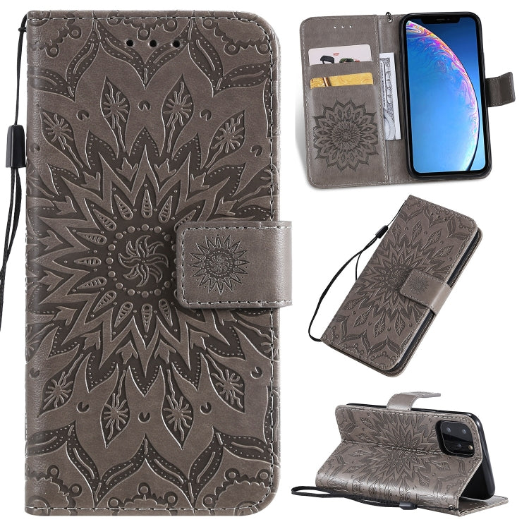 For iPhone 11 Pro Pressed Printing Sunflower Pattern Horizontal Flip PU Leather Case , with Holder & Card Slots & Wallet & Lanyard, For iPhone 11 Pro