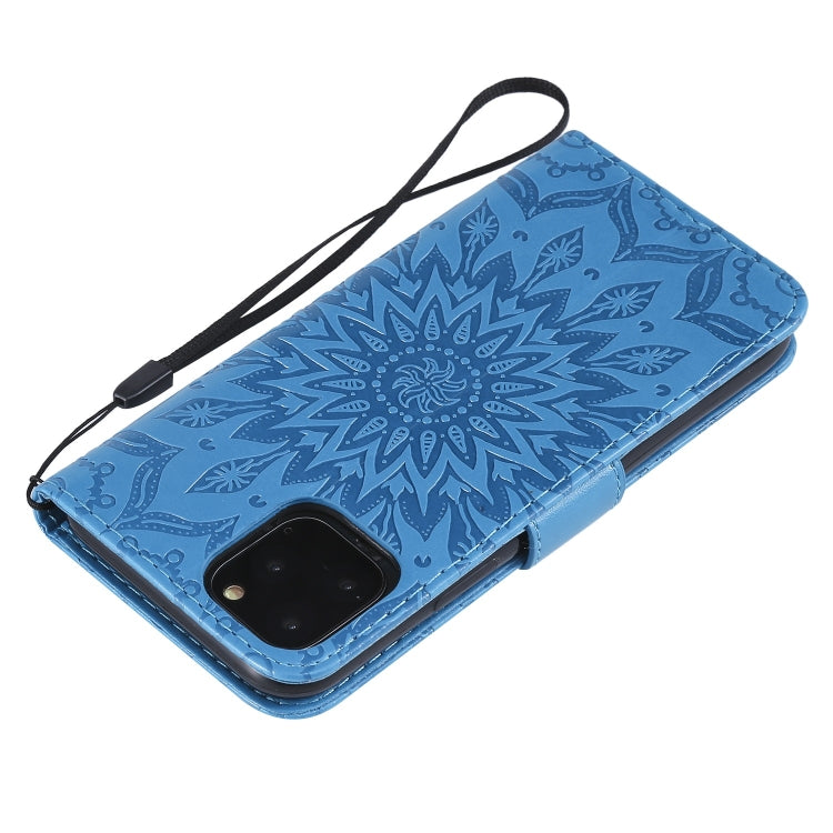 For iPhone 11 Pro Pressed Printing Sunflower Pattern Horizontal Flip PU Leather Case , with Holder & Card Slots & Wallet & Lanyard, For iPhone 11 Pro