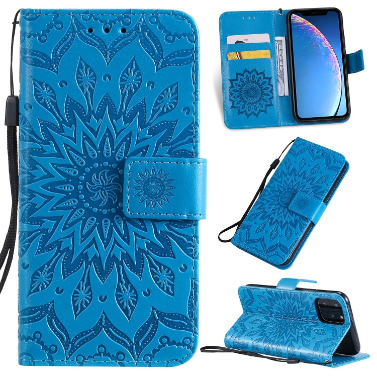 For iPhone 11 Pro Pressed Printing Sunflower Pattern Horizontal Flip PU Leather Case , with Holder & Card Slots & Wallet & Lanyard, For iPhone 11 Pro