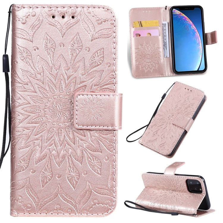 For iPhone 11 Pro Pressed Printing Sunflower Pattern Horizontal Flip PU Leather Case , with Holder & Card Slots & Wallet & Lanyard, For iPhone 11 Pro