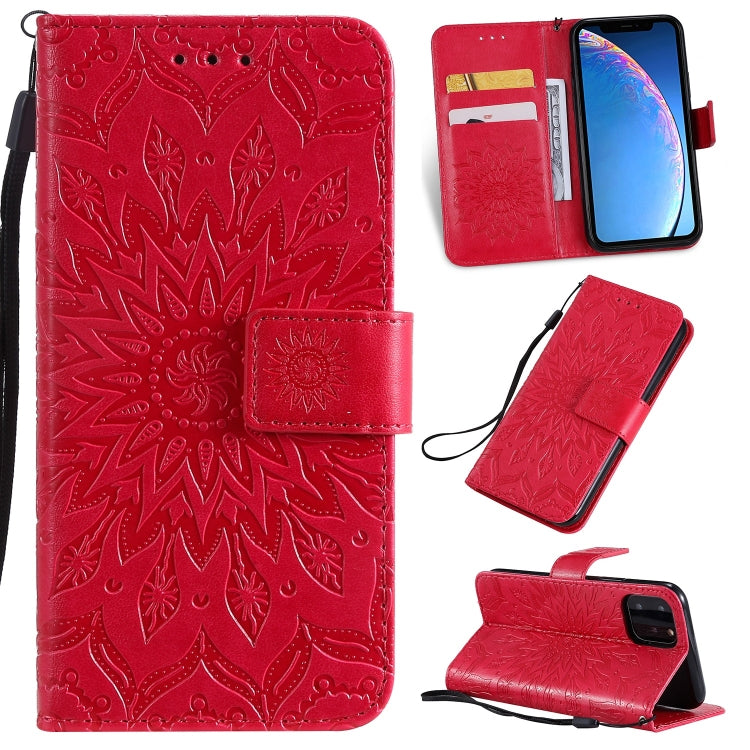 For iPhone 11 Pro Pressed Printing Sunflower Pattern Horizontal Flip PU Leather Case , with Holder & Card Slots & Wallet & Lanyard, For iPhone 11 Pro