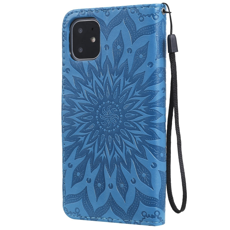 For iPhone 11 Pressed Printing Sunflower Pattern Horizontal Flip PU Leather Case , with Holder & Card Slots & Wallet & Lanyard, For iPhone 11