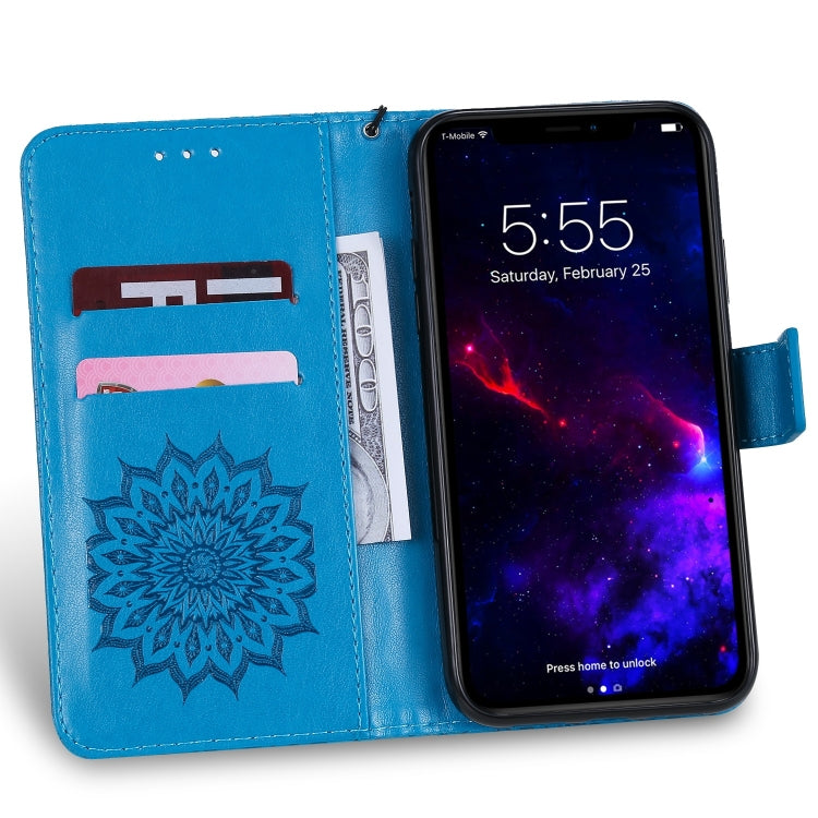 For iPhone 11 Pressed Printing Sunflower Pattern Horizontal Flip PU Leather Case , with Holder & Card Slots & Wallet & Lanyard, For iPhone 11