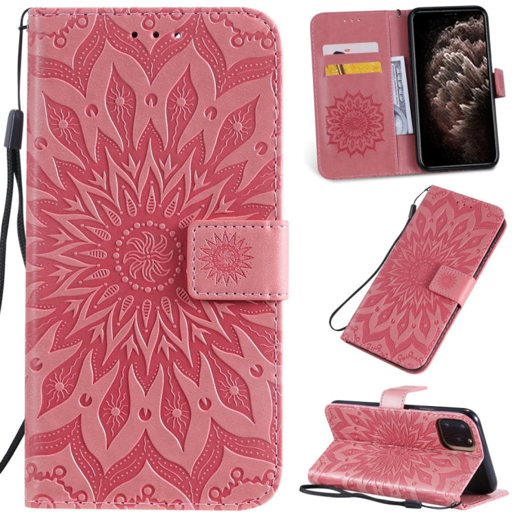 For iPhone 11 Pro Max Pressed Printing Sunflower Pattern Horizontal Flip PU Leather Case , with Holder & Card Slots & Wallet & & Lanyard, For iPhone 11 Pro Max