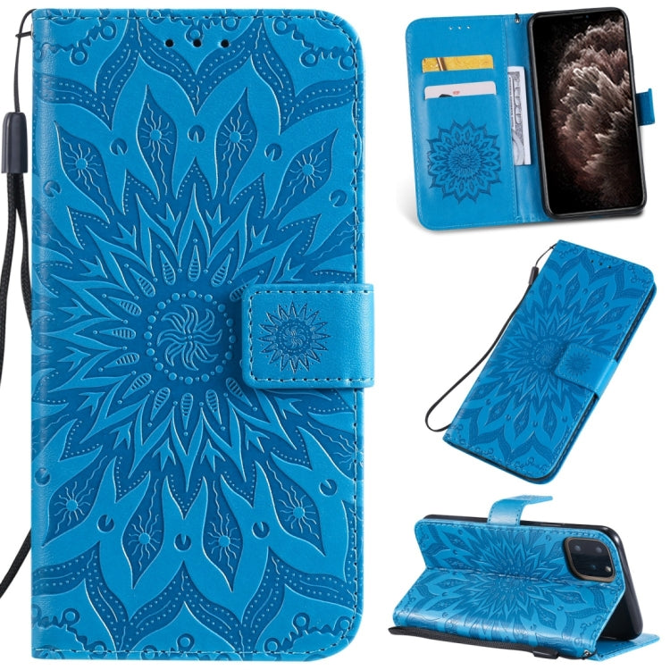 For iPhone 11 Pro Max Pressed Printing Sunflower Pattern Horizontal Flip PU Leather Case , with Holder & Card Slots & Wallet & & Lanyard, For iPhone 11 Pro Max