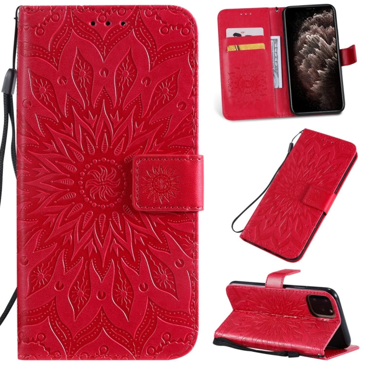For iPhone 11 Pro Max Pressed Printing Sunflower Pattern Horizontal Flip PU Leather Case , with Holder & Card Slots & Wallet & & Lanyard, For iPhone 11 Pro Max