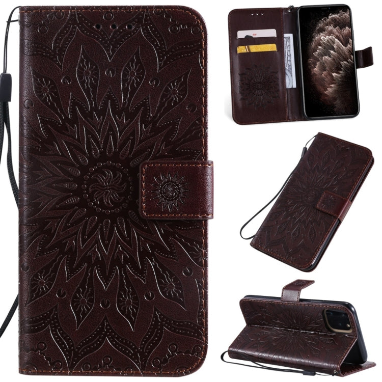 For iPhone 11 Pro Max Pressed Printing Sunflower Pattern Horizontal Flip PU Leather Case , with Holder & Card Slots & Wallet & & Lanyard, For iPhone 11 Pro Max