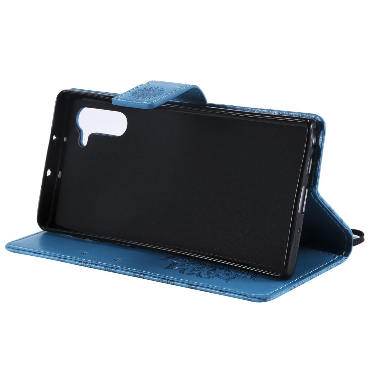 Pressed Printing Sunflower Pattern Horizontal Flip PU Leather Case for Galaxy Note 10, with Holder & Card Slots & Wallet & Lanyard, For Galaxy Note 10