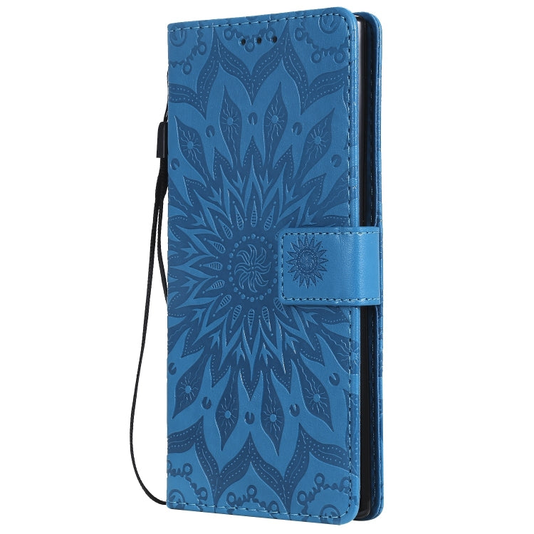Pressed Printing Sunflower Pattern Horizontal Flip PU Leather Case for Galaxy Note 10+ / Note 10 Pro, with Holder & Card Slots & Wallet & Lanyard, For Galaxy Note 10+