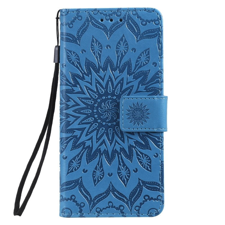Pressed Printing Sunflower Pattern Horizontal Flip PU Leather Case for Galaxy A10e, with Holder & Card Slots & Wallet & Lanyard, For Galaxy A10e