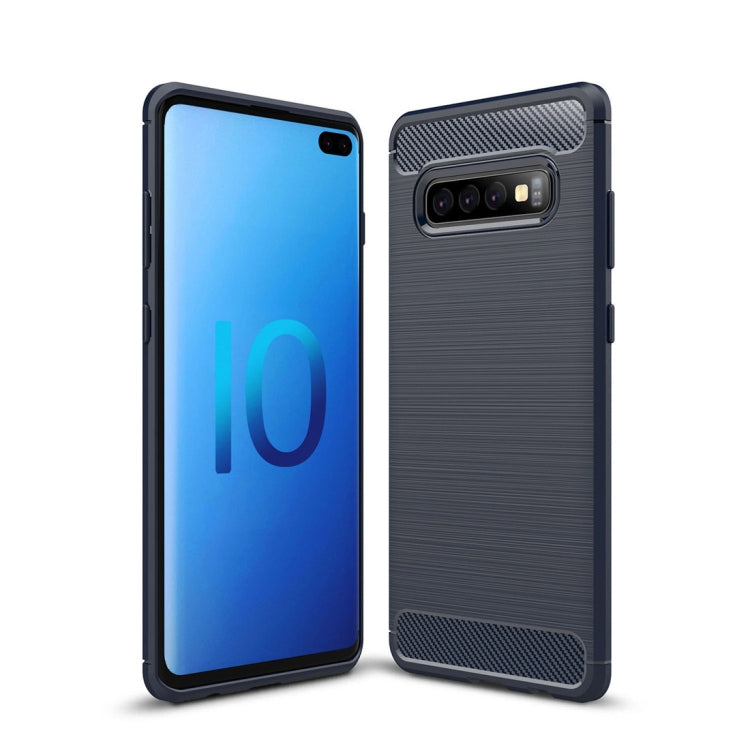 Brushed Texture Carbon Fiber TPU Case for Galaxy S10+, For Galaxy S10+ (Black), For Samsung Galaxy S10+, Galaxy S10+