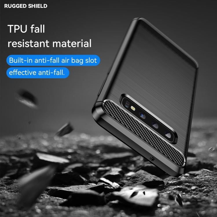 Brushed Texture Carbon Fiber TPU Case for Galaxy S10, For Galaxy S10, For Samsung Galaxy S10