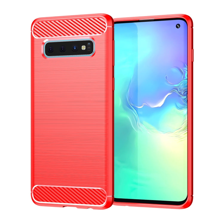 Brushed Texture Carbon Fiber TPU Case for Galaxy S10, For Galaxy S10, For Samsung Galaxy S10